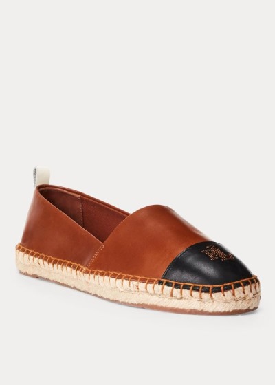 Ralph Lauren Dorian Læder Espadrillos Dame Danmark (PMWZK6782)